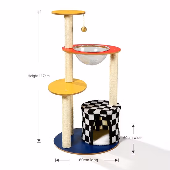 卸売ペットのおもちゃ猫スクラッチャーポストぬいぐるみ猫クライミングツリーおもちゃ