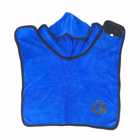 高吸収性ソフトタオルローブ犬猫バスローブグルーミングペット製品