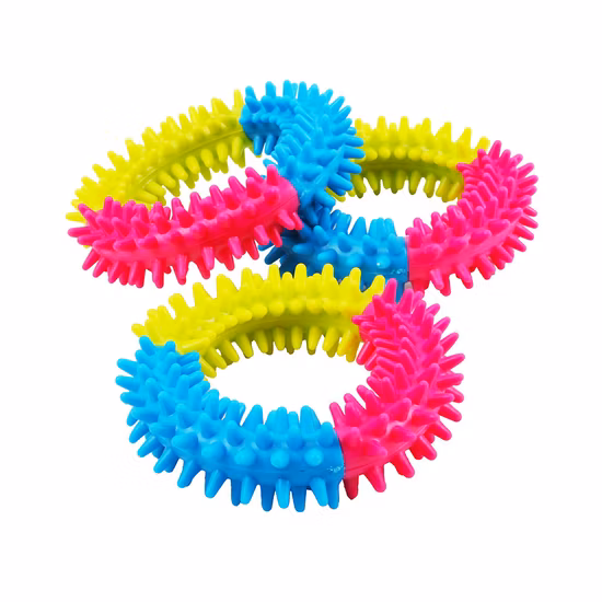 Wtricolor ゴムマルチソーンリング犬臼歯クリーニング咬傷耐性 TPR おもちゃ